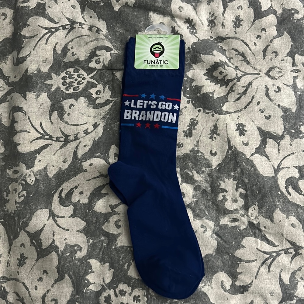 Let’s Go Brandon! Men’s or Women’s socks. Great stocking stuffer or fun gift.
